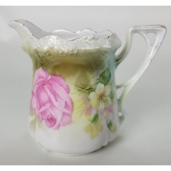 Vintage RS Germany Floral Creamer Roses Tillowitz - Picture 1 of 7
